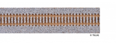 TILLIG 86560 - H0 Gleisbettung Elitegleis hell (grau), Länge 950 mm für Flexgleis (Betonschwellen)